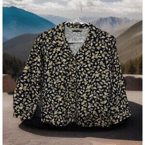 Vintage Pastel Multicolor Flora Blazer Jacket 90s Retro Shoulder Pads  M